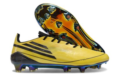 Men's Adidas F50 Elite FG Firm Ground Low-Tops Football Boots - Yellow/Black/Gold