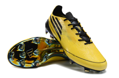 Men's Adidas F50 Elite FG Firm Ground Low-Tops Football Boots - Yellow/Black/Gold