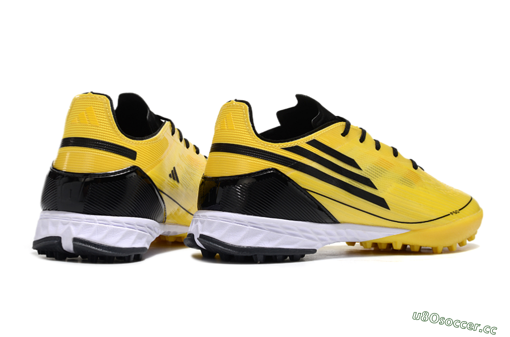 Men's Adidas F50 Pro TF Artificial Turf Low-Tops Football Shoes - Yellow/Black/White 6