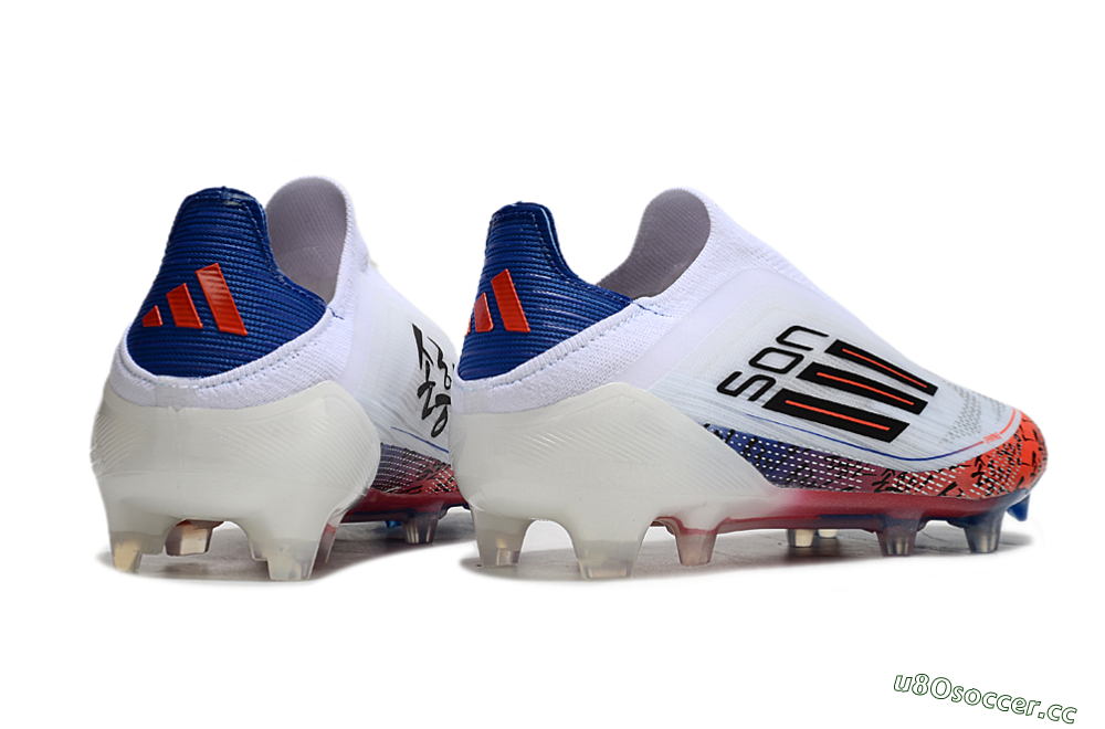 Men's Adidas F50 Elite Laceless FG Firm Ground Low-Tops Football Boots - White/Red/Blue 5