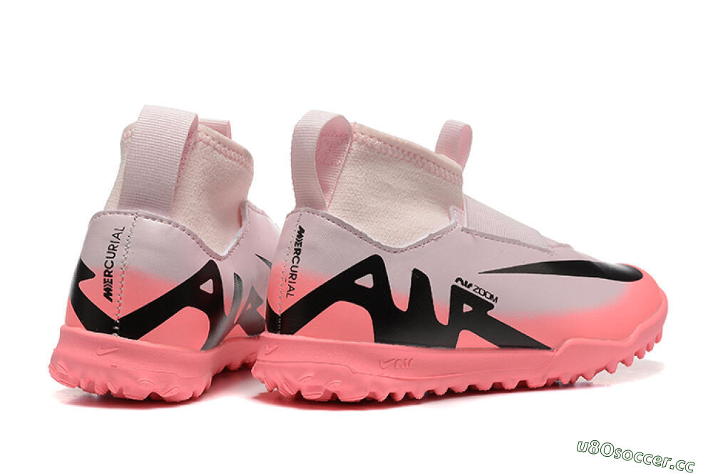 Kids Nike Air Zoom Mercurial Superfly 9 Elite TF Artificial Turf High-Tops Football Shoes - Pink/Black 9