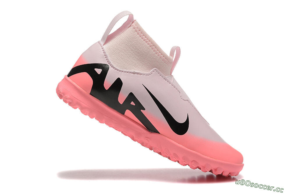 Kids Nike Air Zoom Mercurial Superfly 9 Elite TF Artificial Turf High-Tops Football Shoes - Pink/Black 7