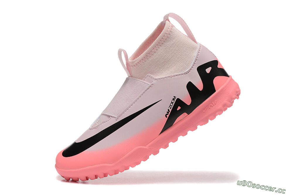 Kids Nike Air Zoom Mercurial Superfly 9 Elite TF Artificial Turf High-Tops Football Shoes - Pink/Black 8