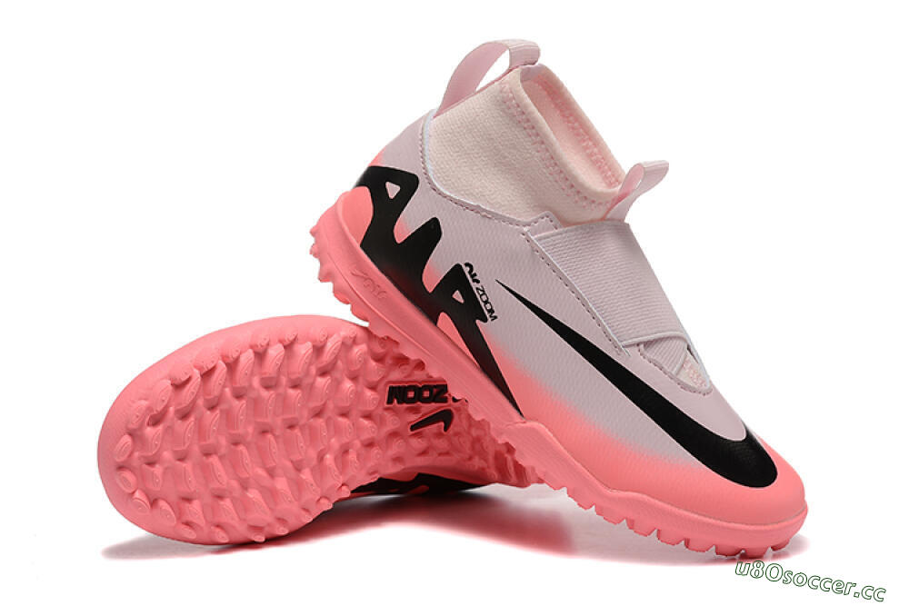 Kids Nike Air Zoom Mercurial Superfly 9 Elite TF Artificial Turf High-Tops Football Shoes - Pink/Black 4