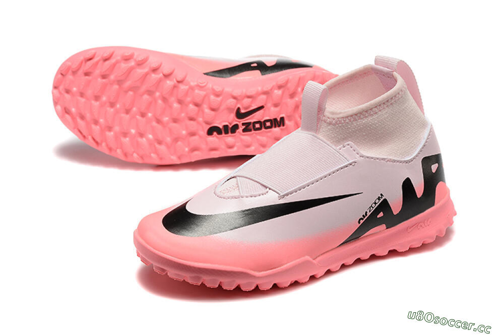 Kids Nike Air Zoom Mercurial Superfly 9 Elite TF Artificial Turf High-Tops Football Shoes - Pink/Black 3