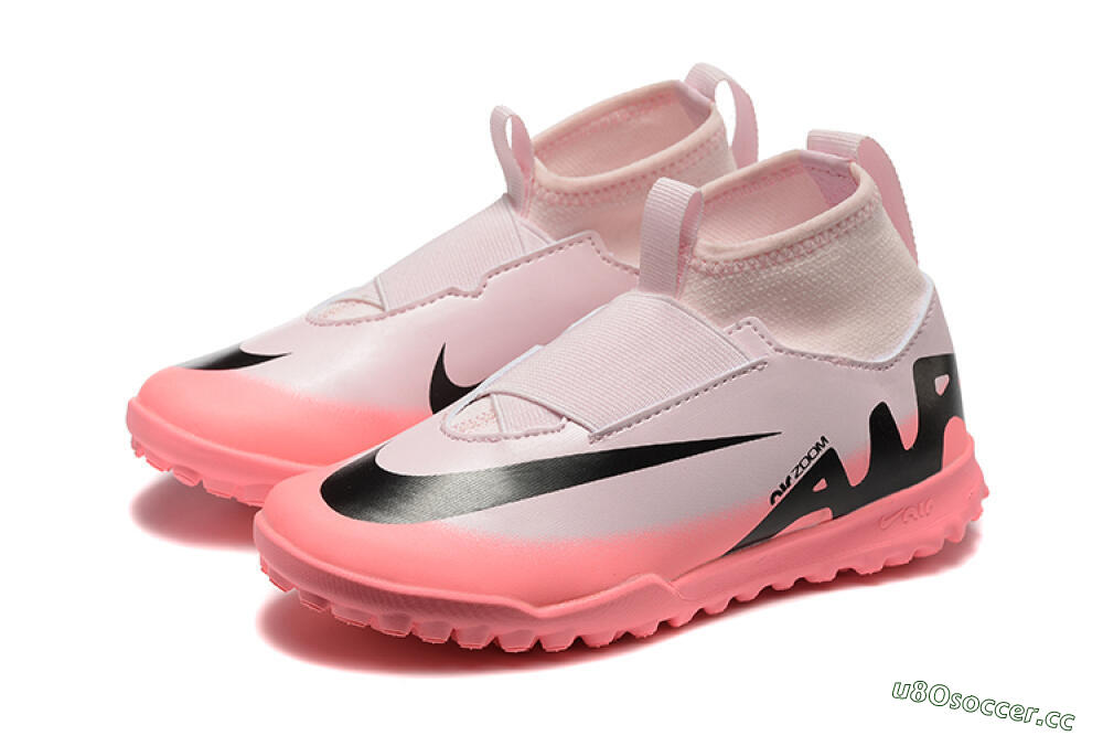Kids Nike Air Zoom Mercurial Superfly 9 Elite TF Artificial Turf High-Tops Football Shoes - Pink/Black 5