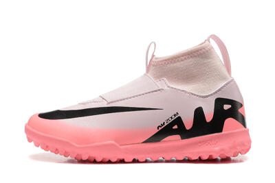Kids Nike Air Zoom Mercurial Superfly 9 Elite TF Artificial Turf High-Tops Football Shoes - Pink/Black