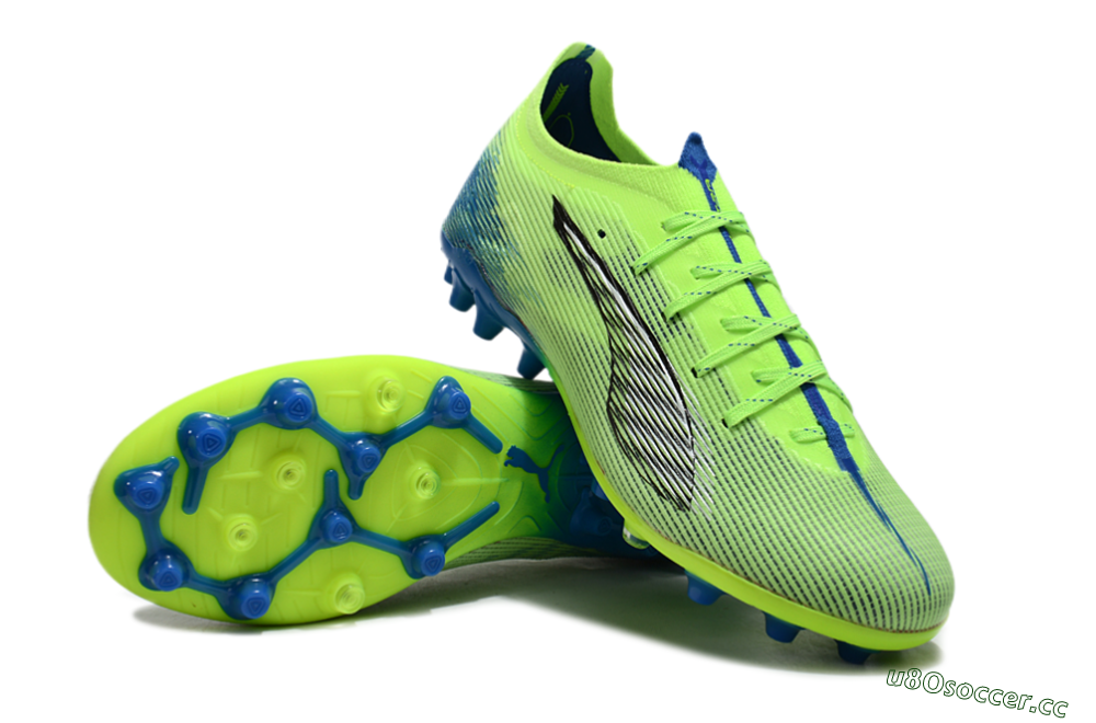 Men's Puma Ultra 5 Ultimate FG Firm Ground Low-Tops Football Boots - Yellow/Black/Blue 3