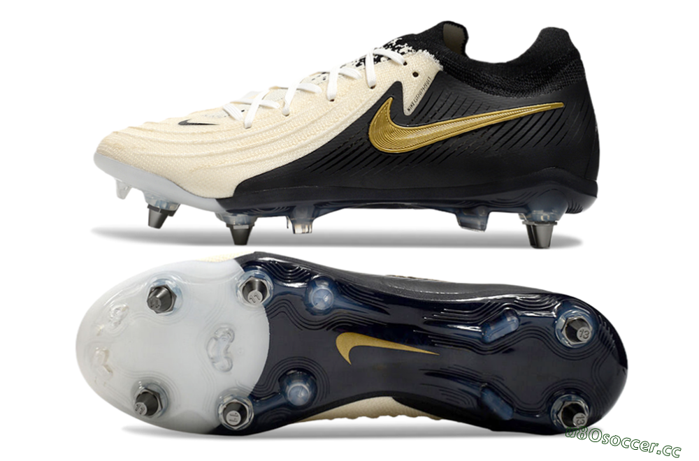 Men's Nike Phantom Luna Elite SG Soft Ground Low-Tops Football Boots - Beige/Black/Gold 1