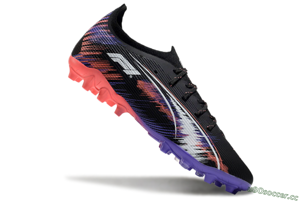 Men's Puma Ultra 5 Ultimate FG Firm Ground Low-Tops Football Boots - Black/Red/Purple 4