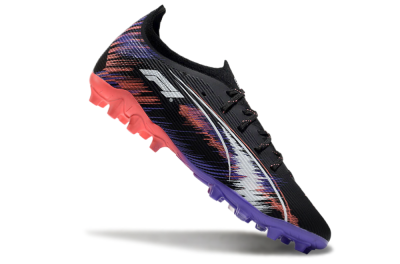 Men's Puma Ultra 5 Ultimate FG Firm Ground Low-Tops Football Boots - Black/Red/Purple