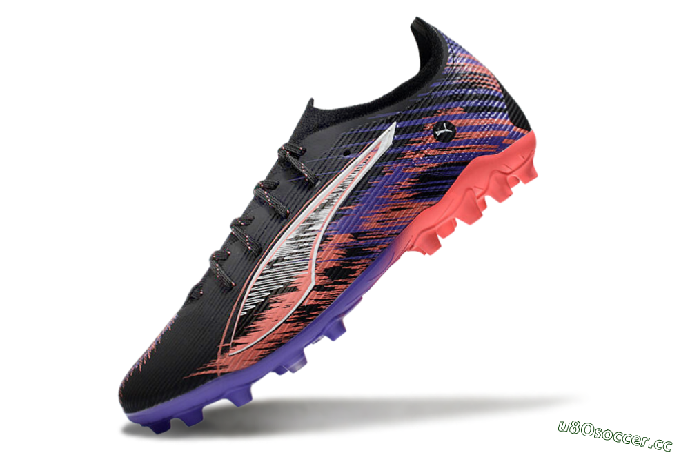Men's Puma Ultra 5 Ultimate FG Firm Ground Low-Tops Football Boots - Black/Red/Purple 5
