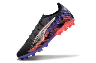 Men's Puma Ultra 5 Ultimate FG Firm Ground Low-Tops Football Boots - Black/Red/Purple