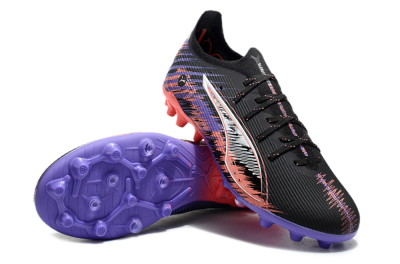 Men's Puma Ultra 5 Ultimate FG Firm Ground Low-Tops Football Boots - Black/Red/Purple
