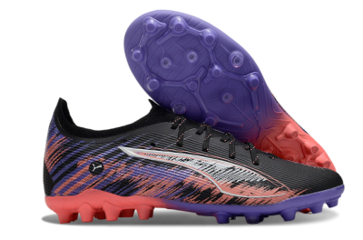 Men's Puma Ultra 5 Ultimate FG Firm Ground Low-Tops Football Boots - Black/Red/Purple