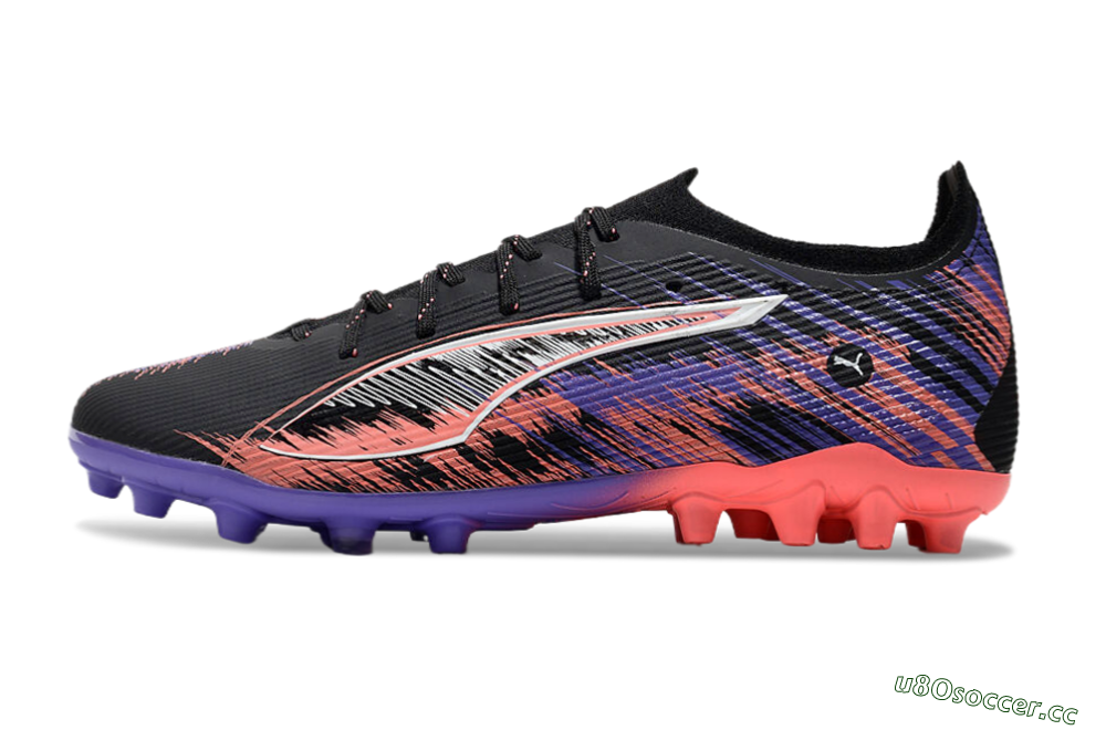 Men's Puma Ultra 5 Ultimate FG Firm Ground Low-Tops Football Boots - Black/Red/Purple 0