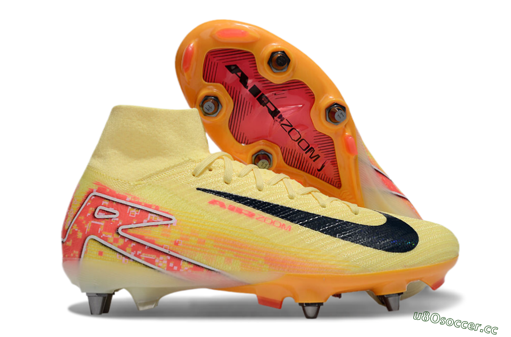 Men's Nike Air Zoom Mercurial Superfly 10 Elite SG Soft Ground High-Tops Football Boots - Yellow/Black/Red 2