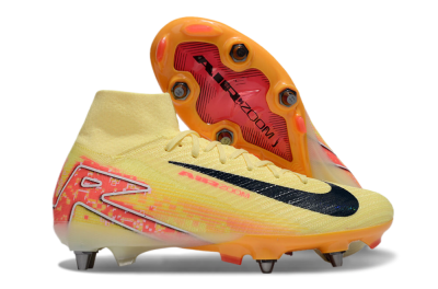 Men's Nike Air Zoom Mercurial Superfly 10 Elite SG Soft Ground High-Tops Football Boots - Yellow/Black/Red