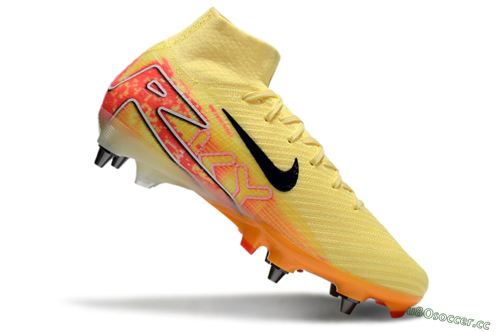 Men's Nike Air Zoom Mercurial Superfly 10 Elite SG Soft Ground High-Tops Football Boots - Yellow/Black/Red 4