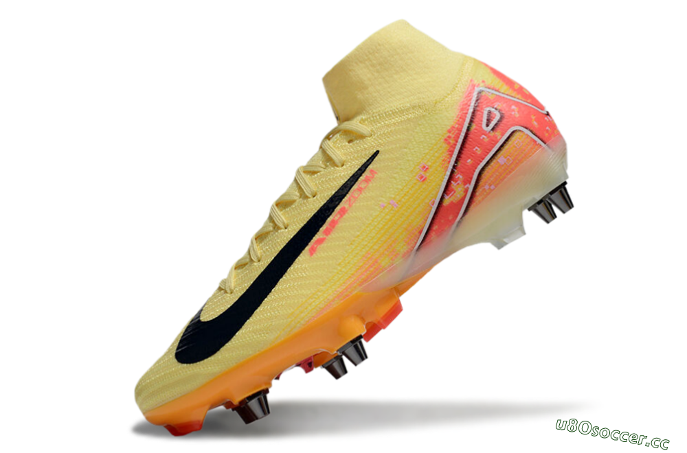 Men's Nike Air Zoom Mercurial Superfly 10 Elite SG Soft Ground High-Tops Football Boots - Yellow/Black/Red 5