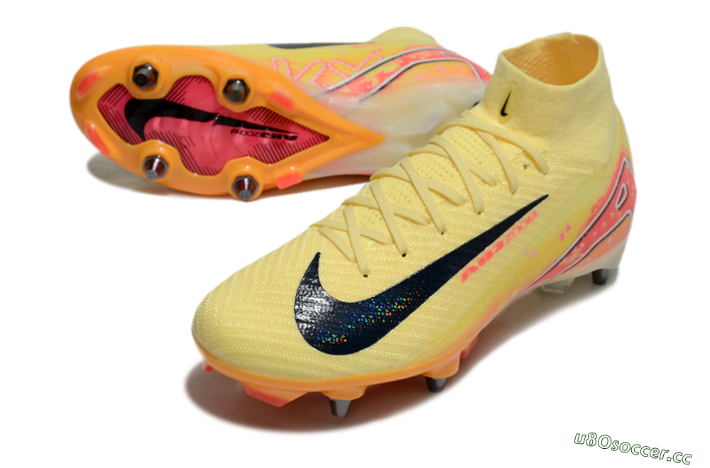 Men's Nike Air Zoom Mercurial Superfly 10 Elite SG Soft Ground High-Tops Football Boots - Yellow/Black/Red 3