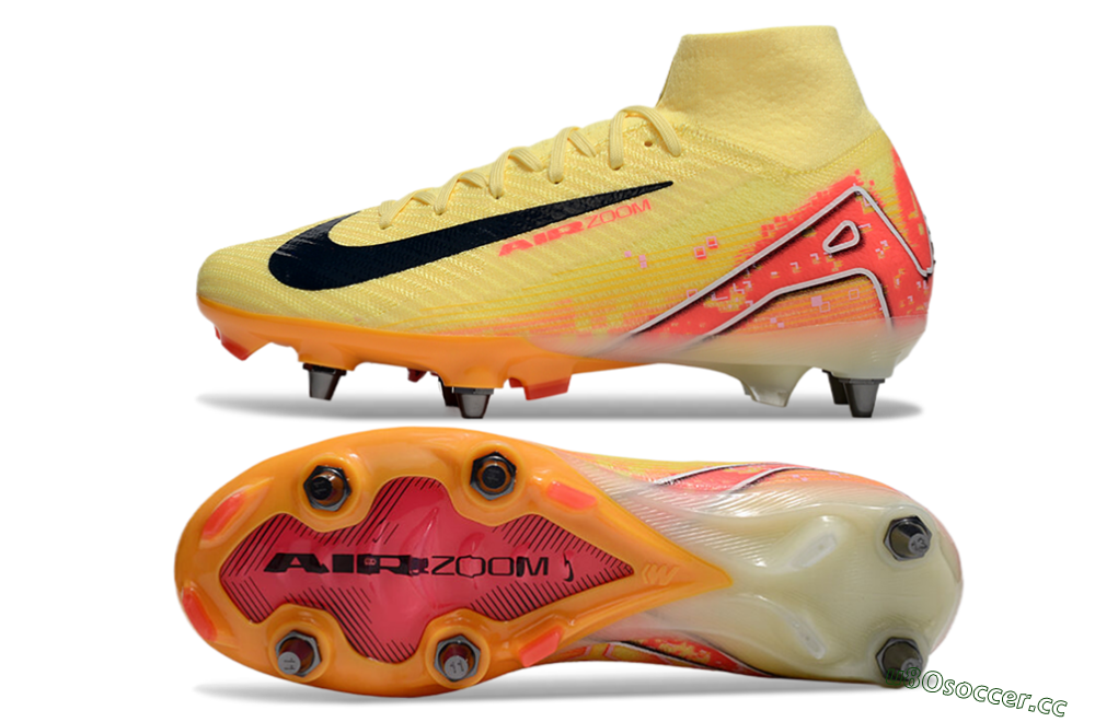 Men's Nike Air Zoom Mercurial Superfly 10 Elite SG Soft Ground High-Tops Football Boots - Yellow/Black/Red 1