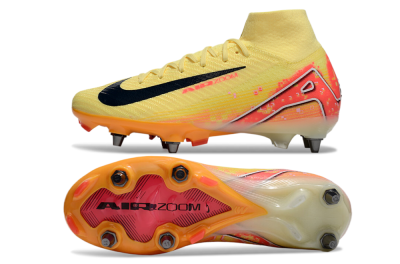 Men's Nike Air Zoom Mercurial Superfly 10 Elite SG Soft Ground High-Tops Football Boots - Yellow/Black/Red