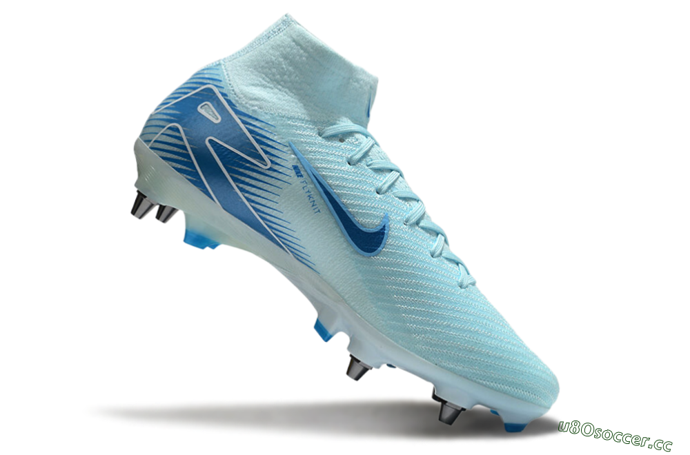 Men's Nike Air Zoom Mercurial Superfly 10 Elite SG Soft Ground High-Tops Football Boots - Jade/Blue/White 4