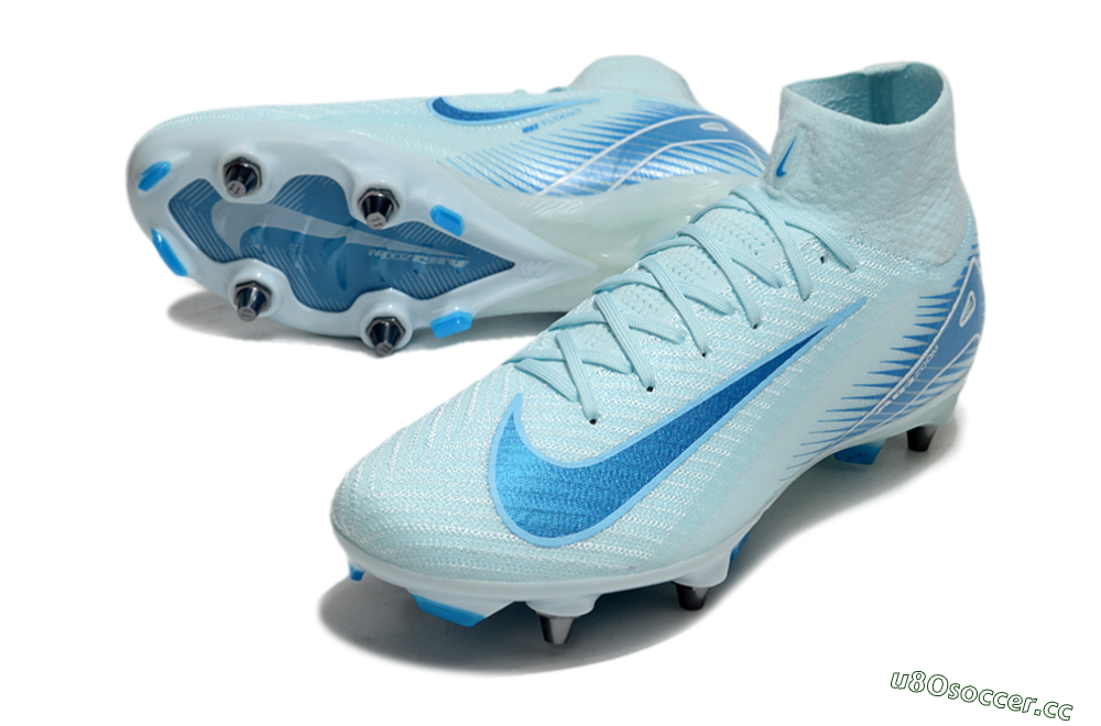 Men's Nike Air Zoom Mercurial Superfly 10 Elite SG Soft Ground High-Tops Football Boots - Jade/Blue/White 3