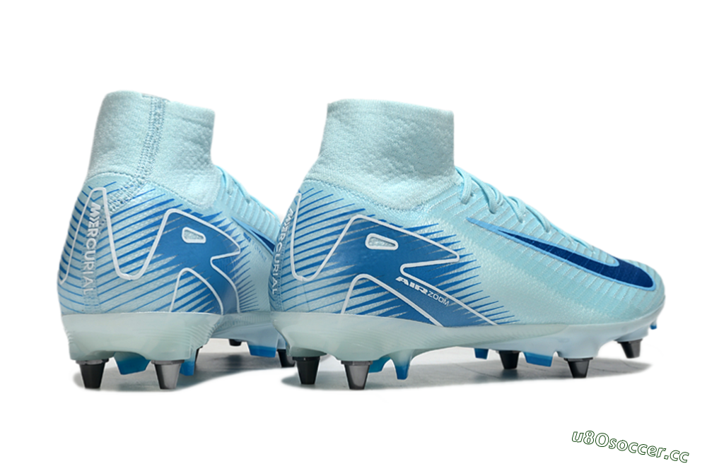 Men's Nike Air Zoom Mercurial Superfly 10 Elite SG Soft Ground High-Tops Football Boots - Jade/Blue/White 6