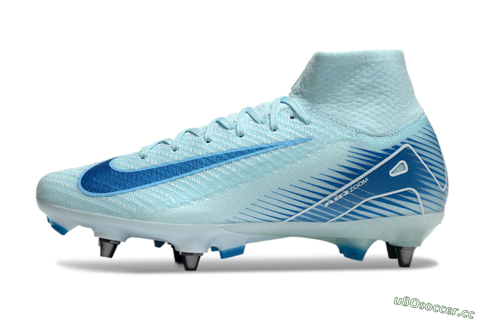 Men's Nike Air Zoom Mercurial Superfly 10 Elite SG Soft Ground High-Tops Football Boots - Jade/Blue/White 0