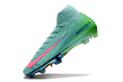 Unisex Nike Air Zoom Mercurial Superfly 10 Elite FG Firm Ground High-Tops Football Boots - Jade/Pink/Gold