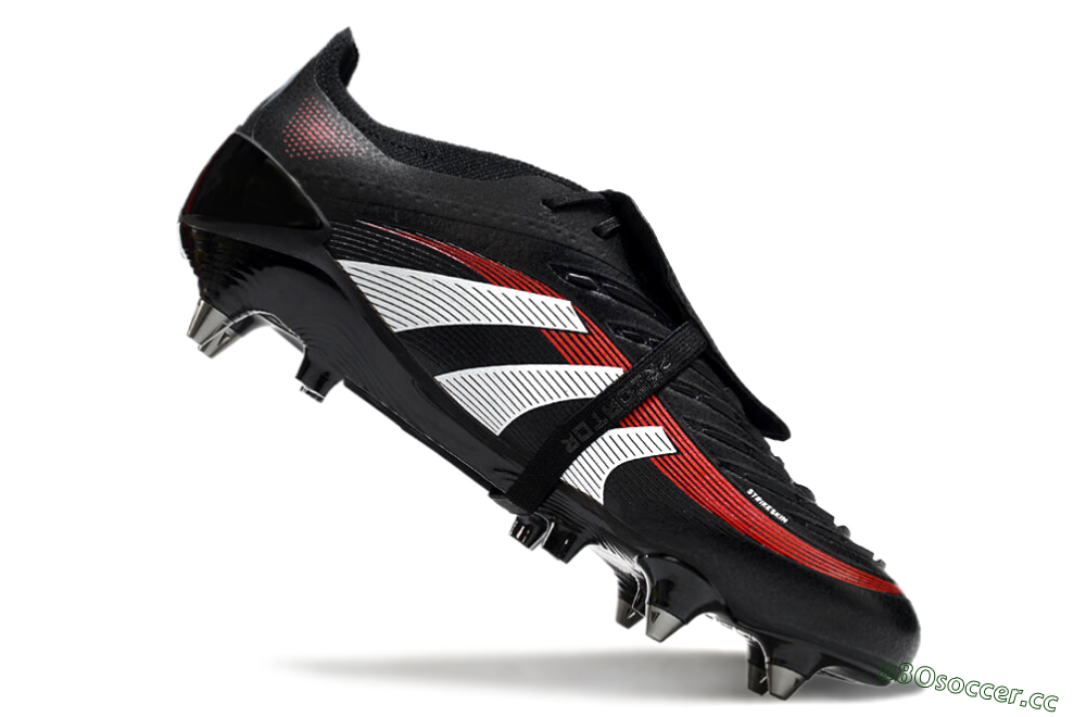 Men's Adidas Predator 25 Elite Foldover Tongue SG Soft Ground Low-Tops Football Boots - Black/White/Red 4