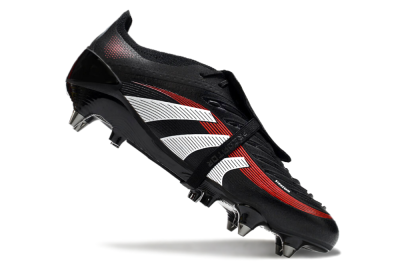 Men's Adidas Predator 25 Elite Foldover Tongue SG Soft Ground Low-Tops Football Boots - Black/White/Red