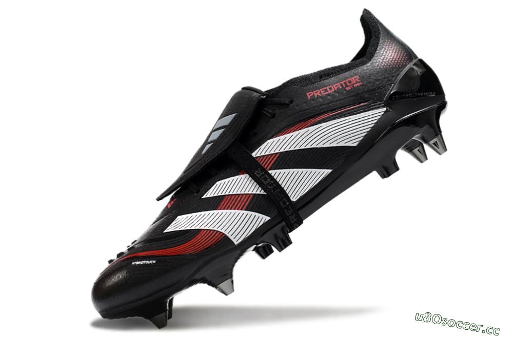 Men's Adidas Predator 25 Elite Foldover Tongue SG Soft Ground Low-Tops Football Boots - Black/White/Red 5