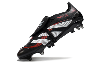 Men's Adidas Predator 25 Elite Foldover Tongue SG Soft Ground Low-Tops Football Boots - Black/White/Red