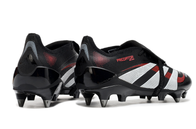 Men's Adidas Predator 25 Elite Foldover Tongue SG Soft Ground Low-Tops Football Boots - Black/White/Red