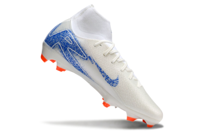 Men's Nike Air Zoom Mercurial Superfly 10 Academy FG Firm Ground High-Tops Football Boots - Beige/Blue/White