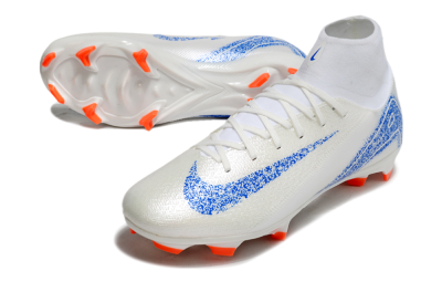 Men's Nike Air Zoom Mercurial Superfly 10 Academy FG Firm Ground High-Tops Football Boots - Beige/Blue/White
