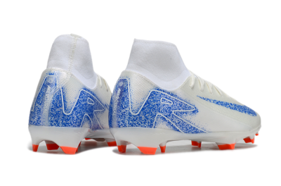 Men's Nike Air Zoom Mercurial Superfly 10 Academy FG Firm Ground High-Tops Football Boots - Beige/Blue/White
