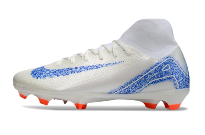 Men's Nike Air Zoom Mercurial Superfly 10 Academy FG Firm Ground High-Tops Football Boots - Beige/Blue/White