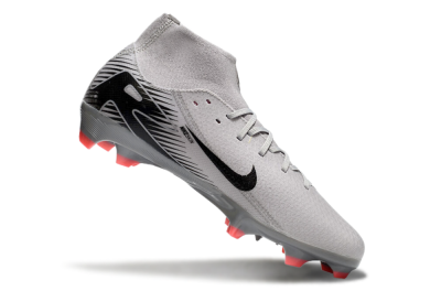 Men's Nike Air Zoom Mercurial Superfly 10 Academy FG Firm Ground High-Tops Football Boots - Grey/Black/Red