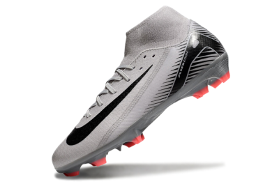 Men's Nike Air Zoom Mercurial Superfly 10 Academy FG Firm Ground High-Tops Football Boots - Grey/Black/Red