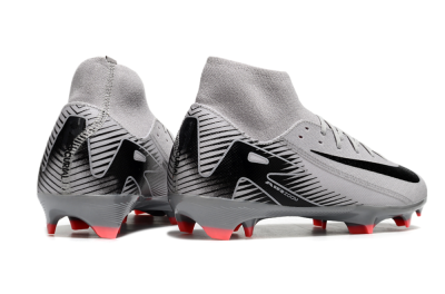 Men's Nike Air Zoom Mercurial Superfly 10 Academy FG Firm Ground High-Tops Football Boots - Grey/Black/Red