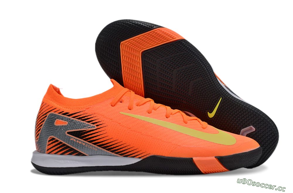 Men's Nike Air Zoom Mercurial Vapor 16 Elite IC Indoor & Futsal Low-Tops Football Shoes - Orange/Yellow/Silver 2