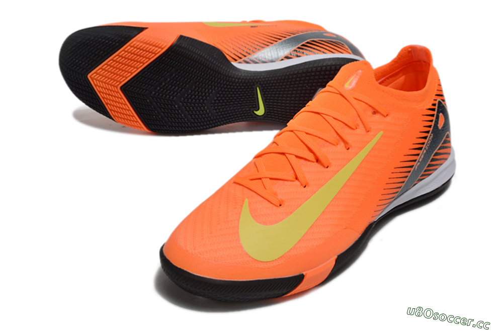 Men's Nike Air Zoom Mercurial Vapor 16 Elite IC Indoor & Futsal Low-Tops Football Shoes - Orange/Yellow/Silver 3