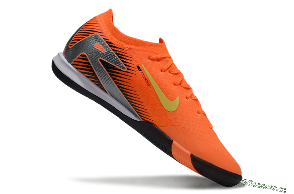 Men's Nike Air Zoom Mercurial Vapor 16 Elite IC Indoor & Futsal Low-Tops Football Shoes - Orange/Yellow/Silver 4