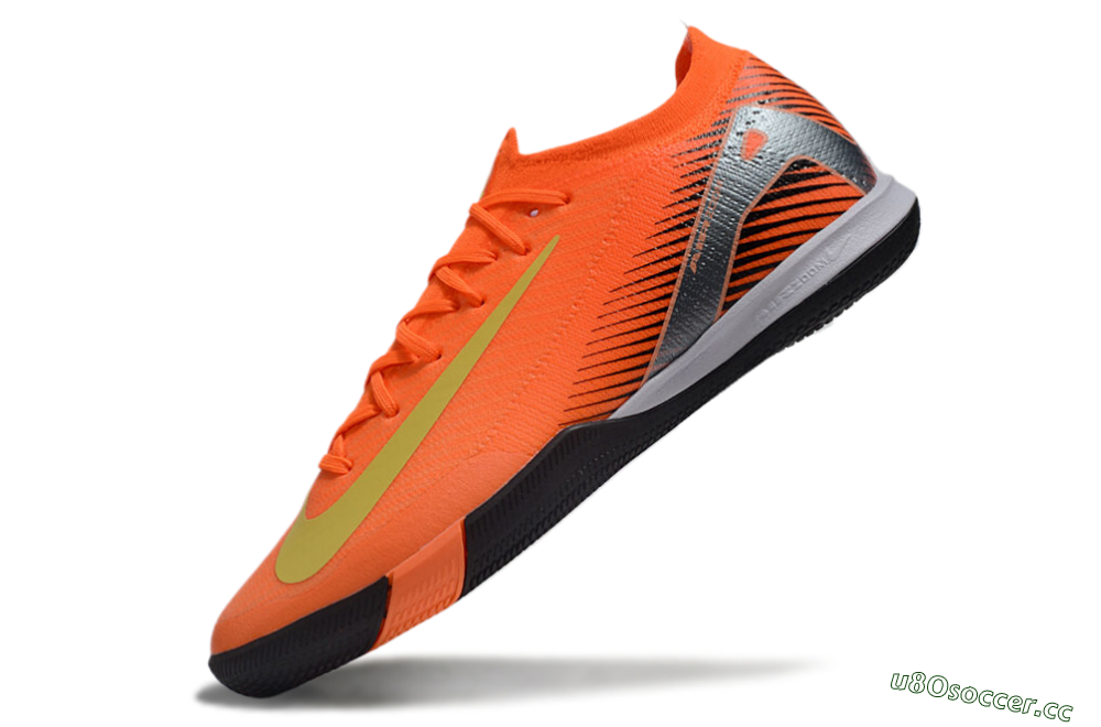 Men's Nike Air Zoom Mercurial Vapor 16 Elite IC Indoor & Futsal Low-Tops Football Shoes - Orange/Yellow/Silver 5