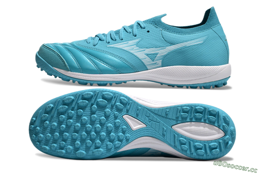 Men's Mizuno Morelia Neo Sala M8 TF Artificial Turf Low-Tops Football Shoes - Jade/White 1