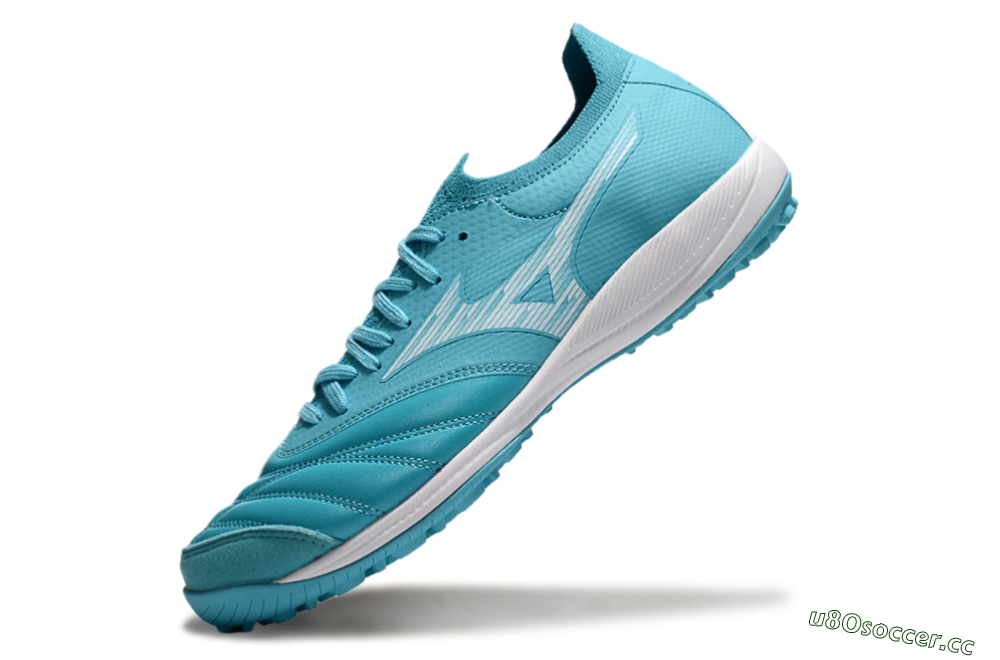 Men's Mizuno Morelia Neo Sala M8 TF Artificial Turf Low-Tops Football Shoes - Jade/White 5